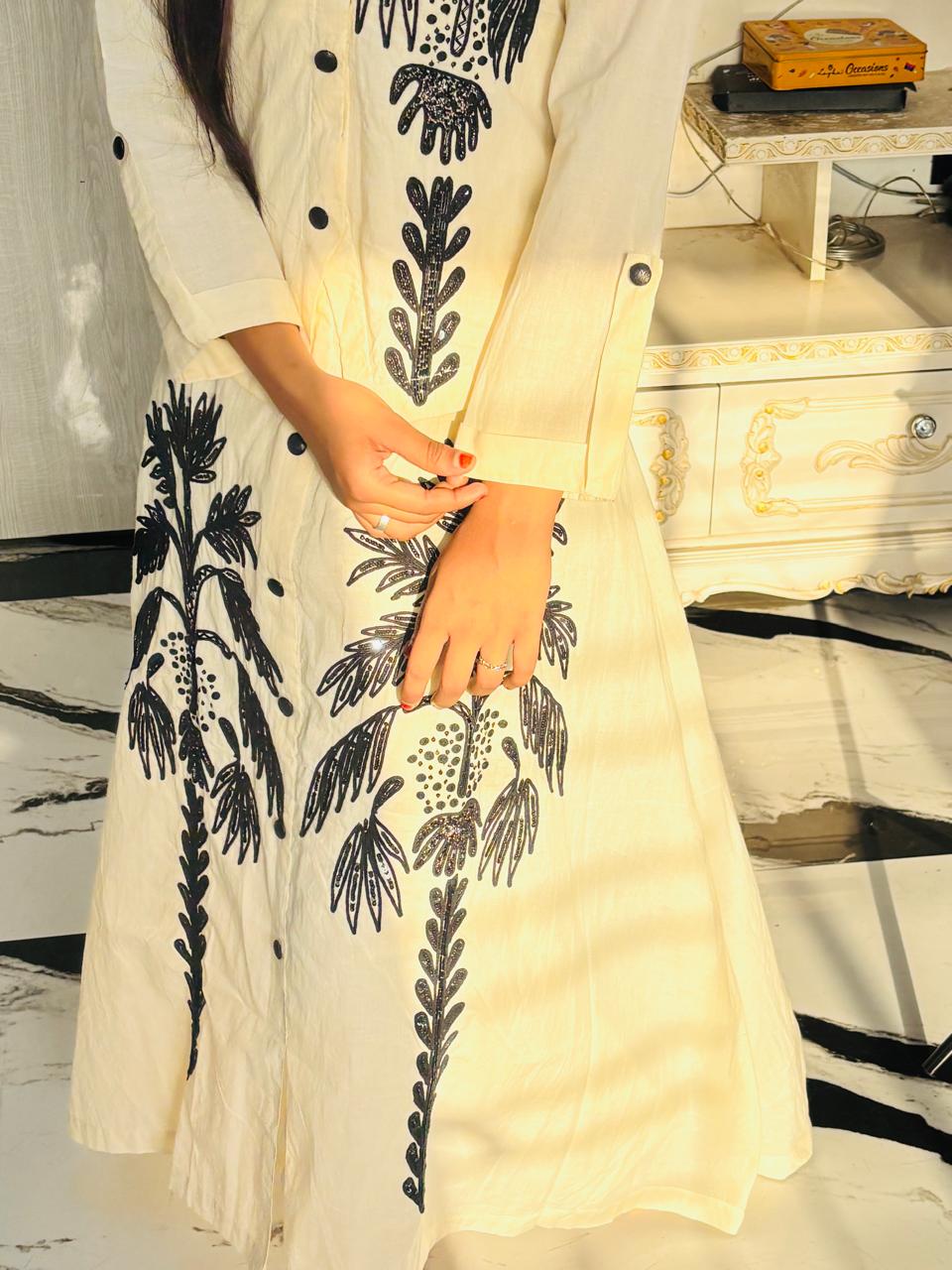 Designer Floral Gown with Short Coat Set (Party Wear)